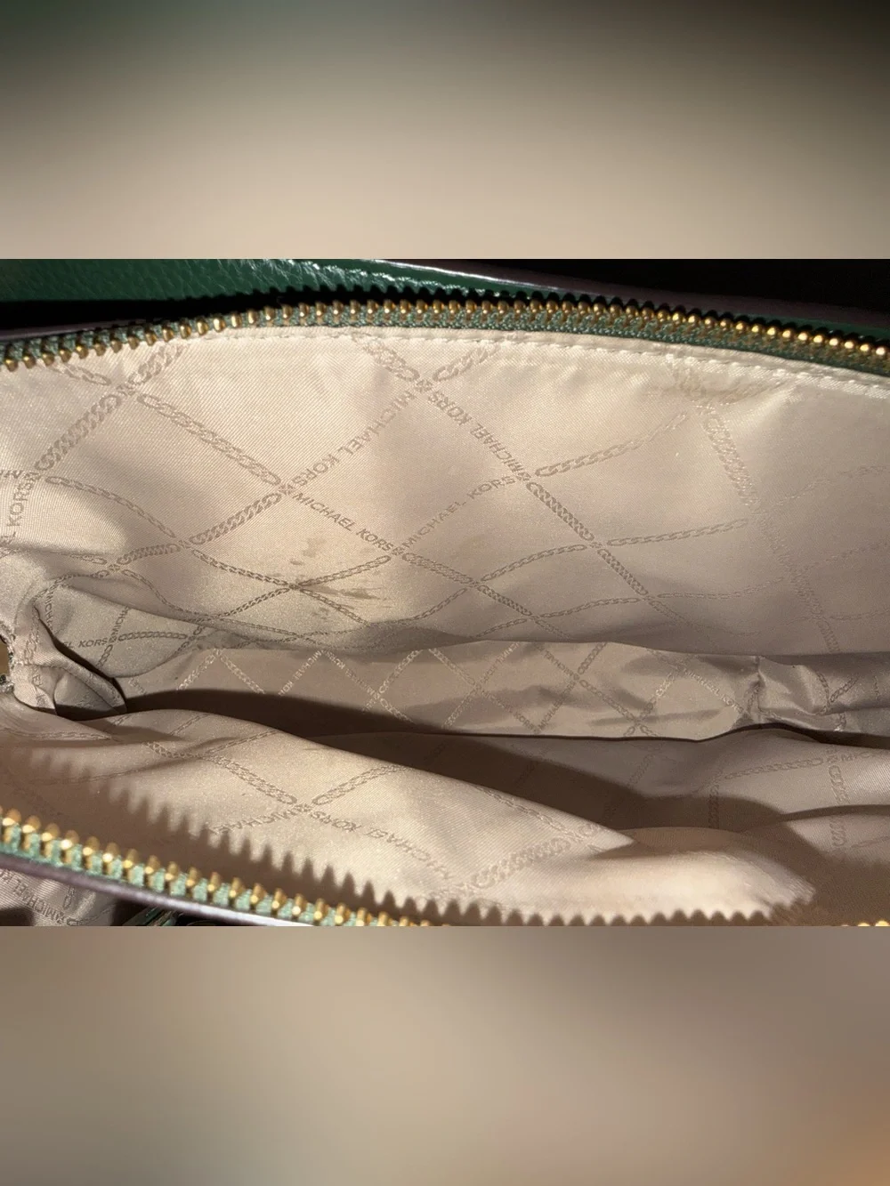 Michael Kors Green Pebbled Leather Satchel/Crossbody